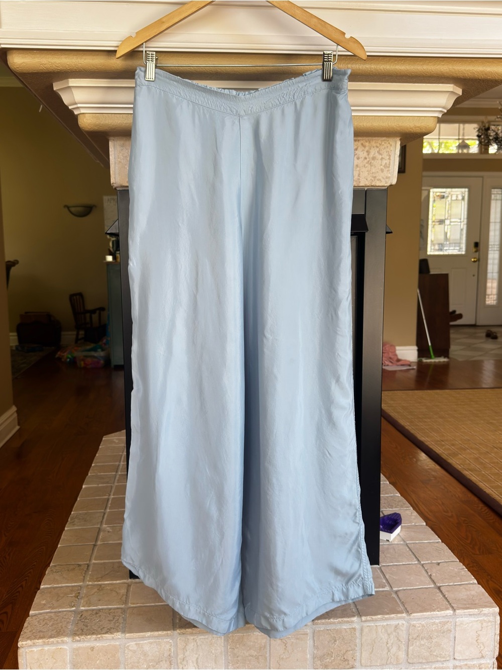 Athleta Calm Cool Light Blue Wide Leg Casual Pant Size Large